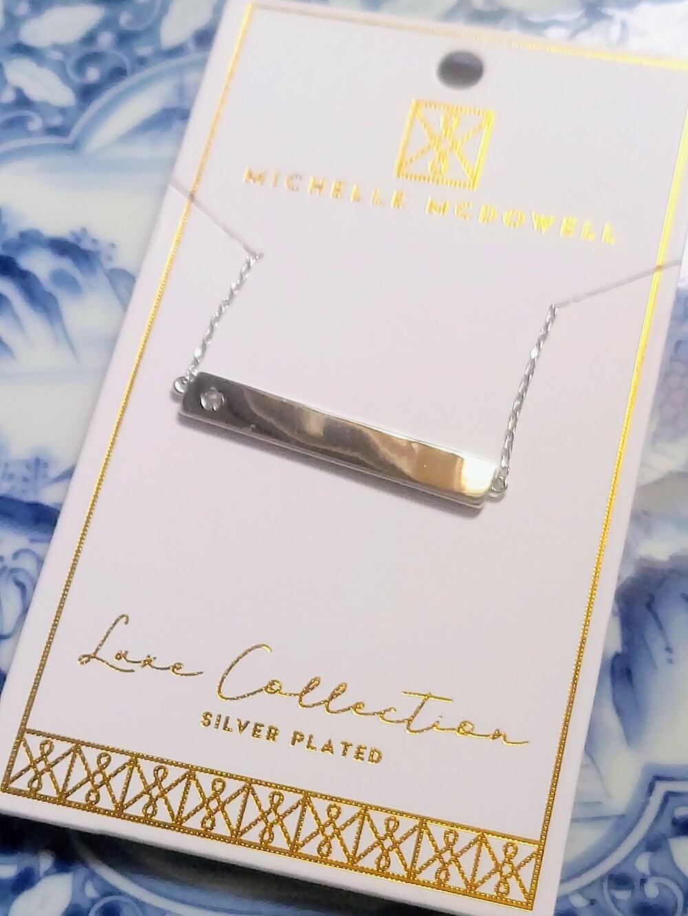 Michelle Mcdowell Silver Bar Necklace - Silver NWT